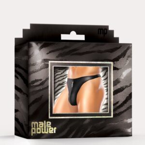 Male Power Zipper Thong Black