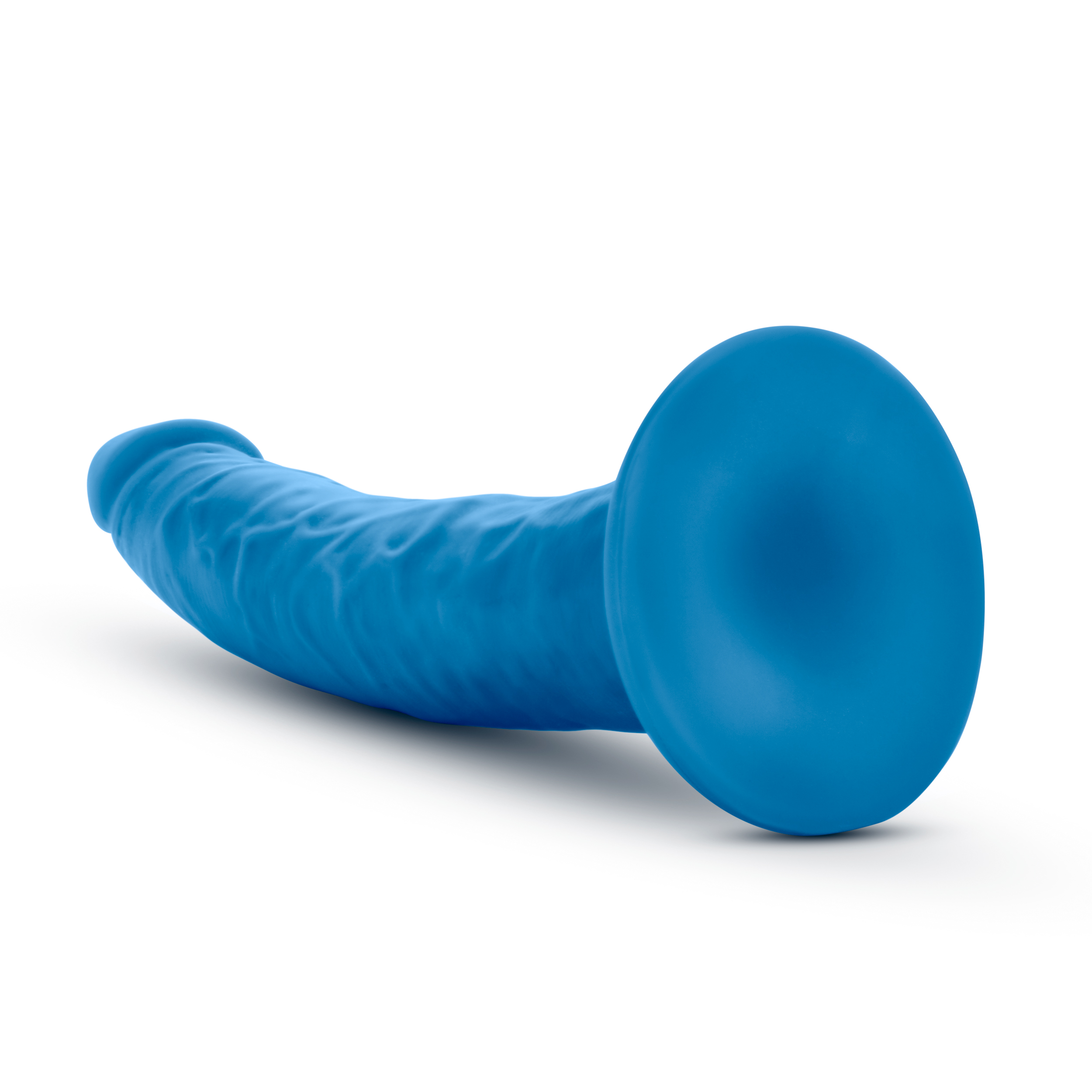 Neo Elite 7.5in Silicone Dual Density Cock Neon Blue - Image 3