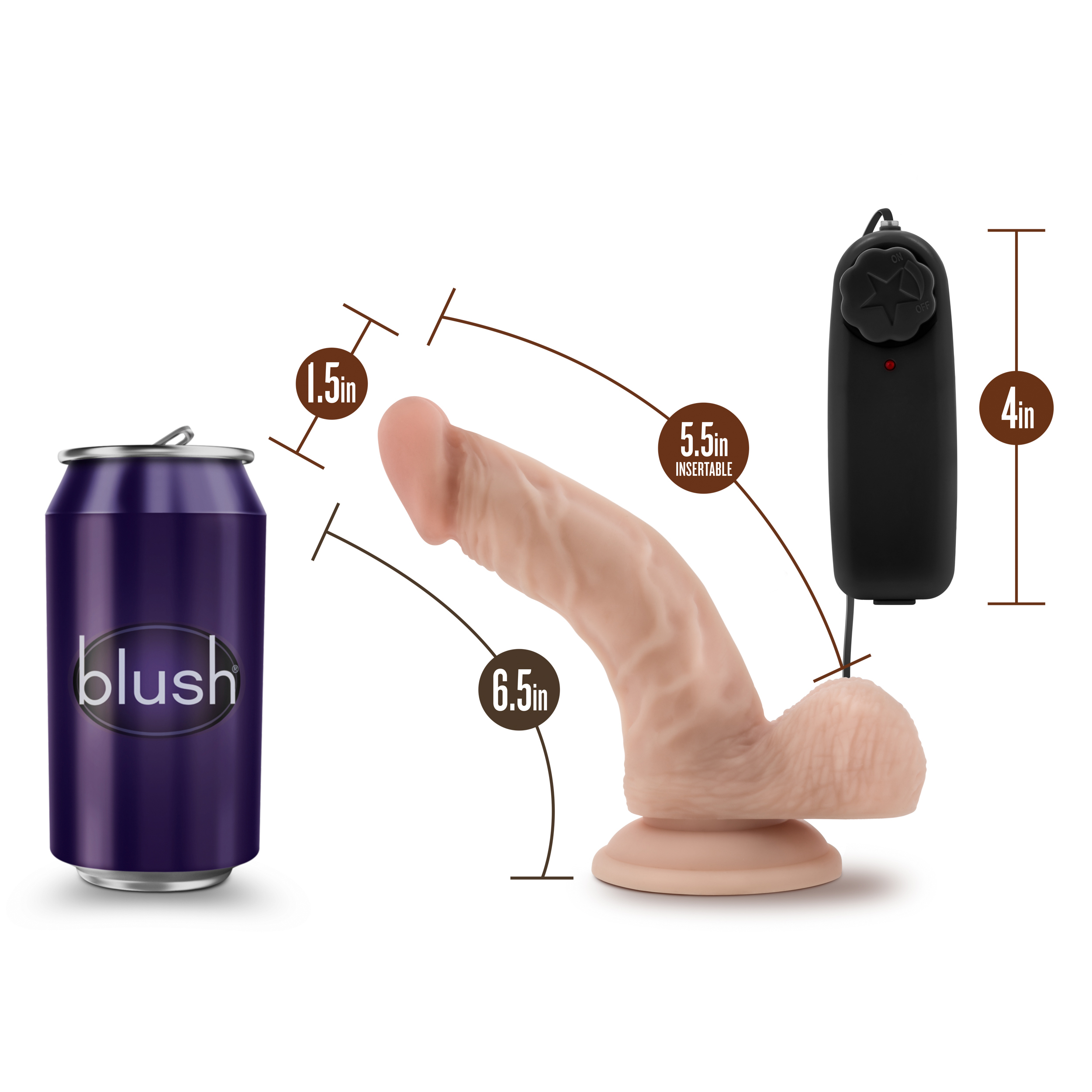 Dr Skin Dr Ken 6.5in Vibrating Cock with Suction Cup Vanilla - Image 5